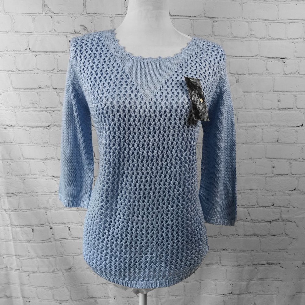 🆕 Monisai Open Weave Knit Sweater | Blue